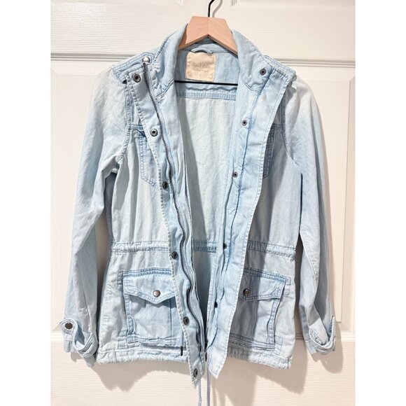 Altar'd State 100% Cotton Denim Utility Field Safari Pockets Military Jacket S - Picture 3 of 14